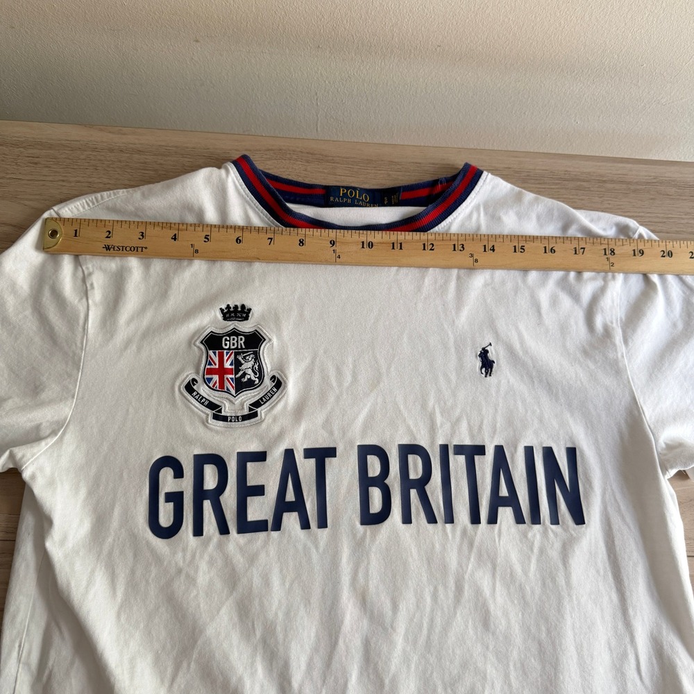 Polo Ralph Lauren Great Britain GBR Crest T-Shirt White Small Good - Picture 5 of 9